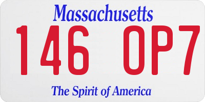 MA license plate 146OP7