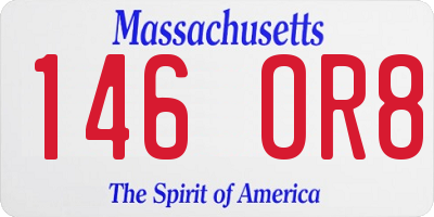 MA license plate 146OR8