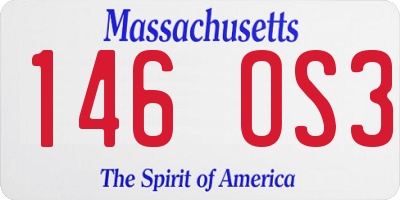 MA license plate 146OS3