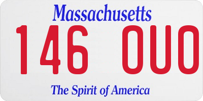 MA license plate 146OU0