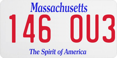MA license plate 146OU3