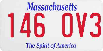 MA license plate 146OV3