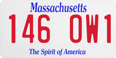 MA license plate 146OW1