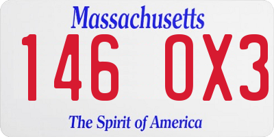 MA license plate 146OX3