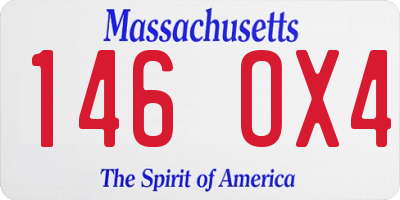 MA license plate 146OX4
