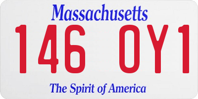 MA license plate 146OY1