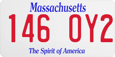 MA license plate 146OY2