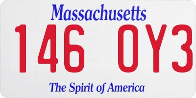MA license plate 146OY3