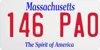 MA license plate 146PA0
