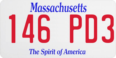 MA license plate 146PD3