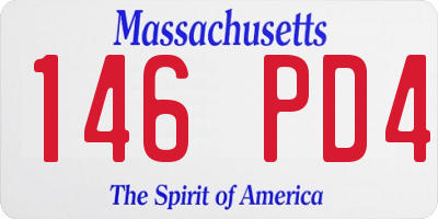 MA license plate 146PD4