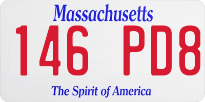 MA license plate 146PD8