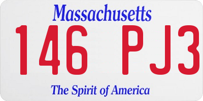 MA license plate 146PJ3