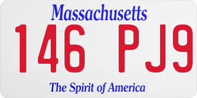MA license plate 146PJ9