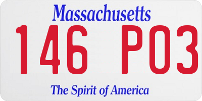 MA license plate 146PO3