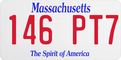 MA license plate 146PT7