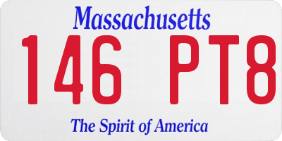 MA license plate 146PT8