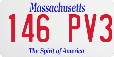 MA license plate 146PV3