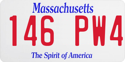 MA license plate 146PW4