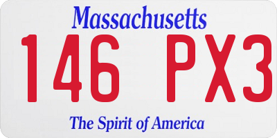 MA license plate 146PX3