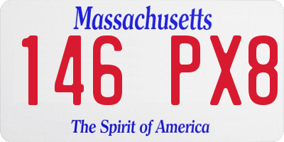 MA license plate 146PX8