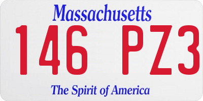MA license plate 146PZ3