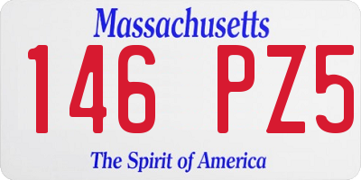 MA license plate 146PZ5