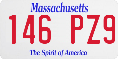 MA license plate 146PZ9