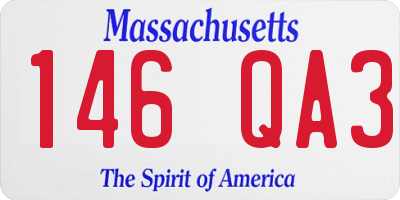 MA license plate 146QA3