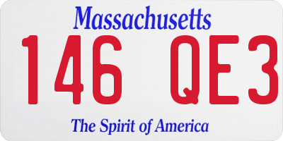 MA license plate 146QE3