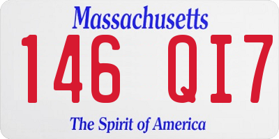 MA license plate 146QI7