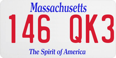 MA license plate 146QK3
