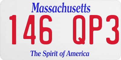 MA license plate 146QP3
