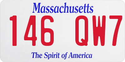 MA license plate 146QW7