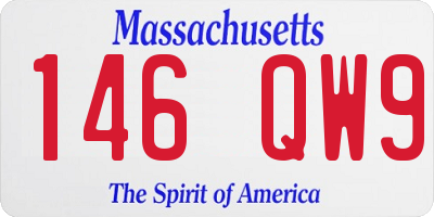 MA license plate 146QW9