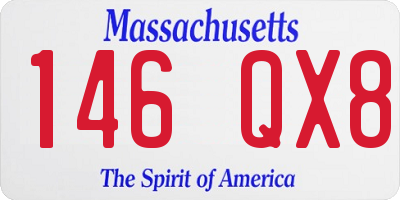 MA license plate 146QX8