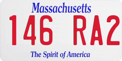 MA license plate 146RA2