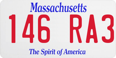 MA license plate 146RA3