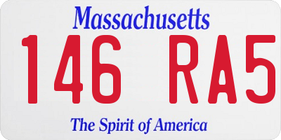 MA license plate 146RA5