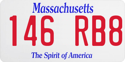 MA license plate 146RB8