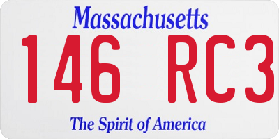 MA license plate 146RC3