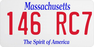 MA license plate 146RC7