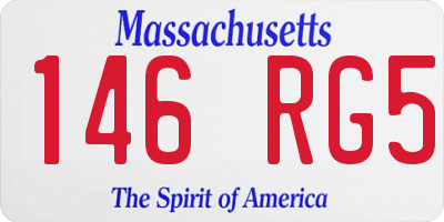 MA license plate 146RG5