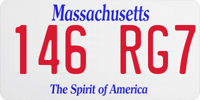 MA license plate 146RG7