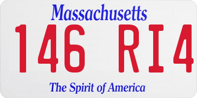 MA license plate 146RI4