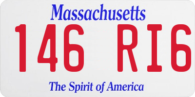 MA license plate 146RI6