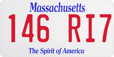 MA license plate 146RI7
