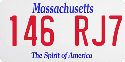 MA license plate 146RJ7