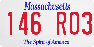 MA license plate 146RO3