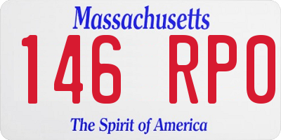MA license plate 146RP0